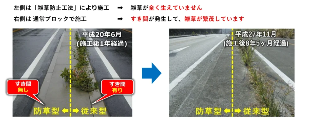 除草効果　追跡調査実績